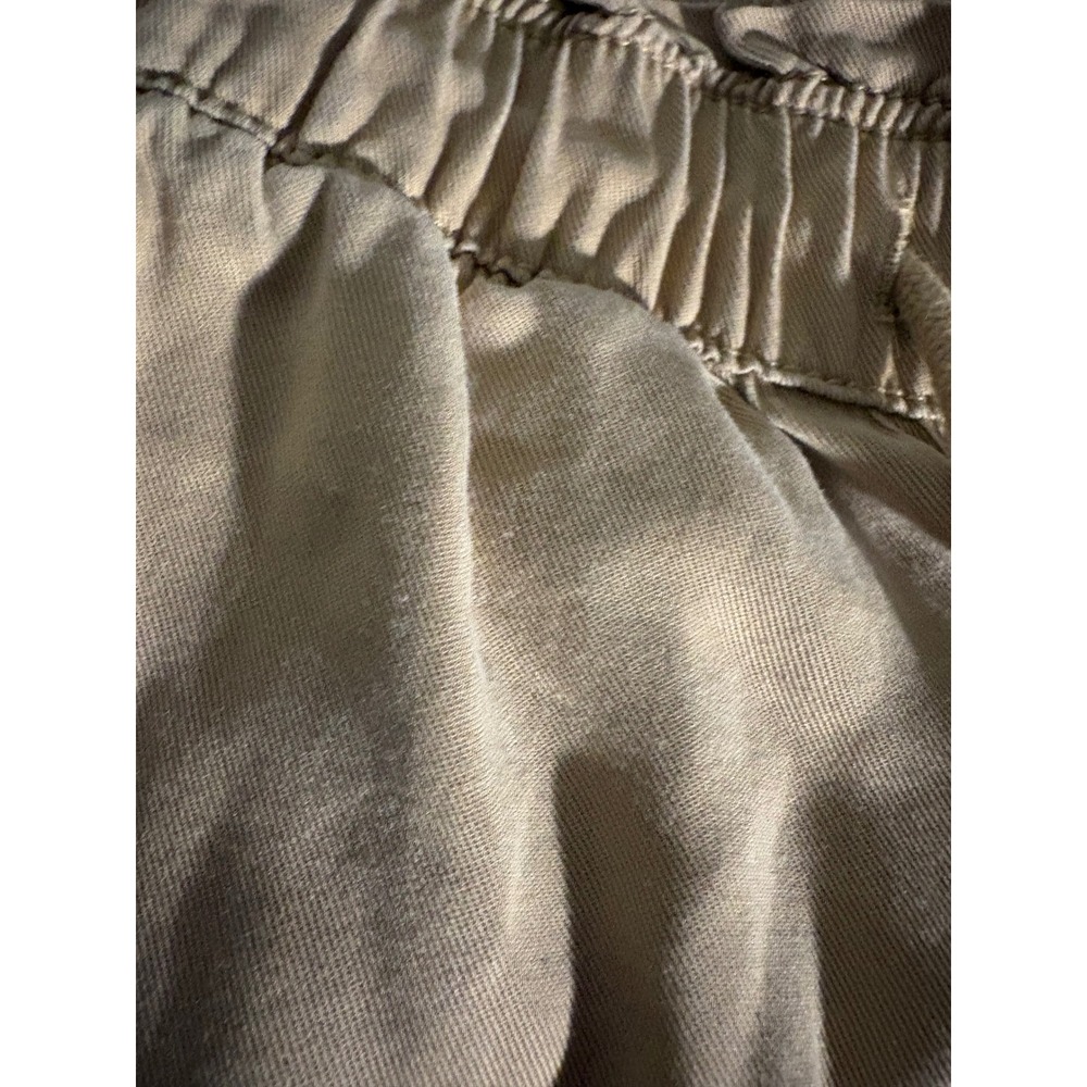 LOFT Khaki Tan Paperbag Waist Shorts Elastic Drawstring Pockets SM Boho Casual - Picture 2 of 5